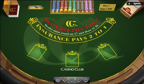 play blackjack at the casino club
