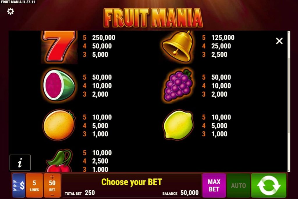 fruit mania-play online