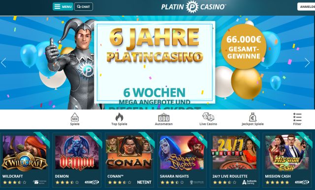 Platincasino Homepage